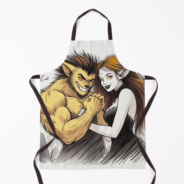 Item preview, Werewolf male and female cool halloween graphic novel style illustration art designed and sold by Vintage Designs +.