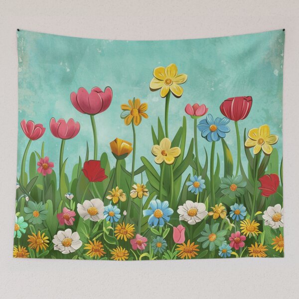 Item preview, Blue yellow flower pattern designed and sold by cocomelon168.