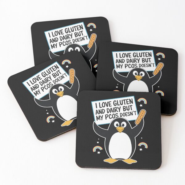 Item preview, I Love Gluten and Dairy But My PCOS Doesn’t Funny Penguin Awareness designed and sold by SkymarArt.