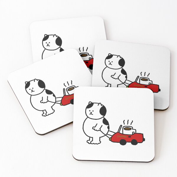 Item preview, a Cat with a cup of coffee in the toy car designed and sold by superbaechoo.