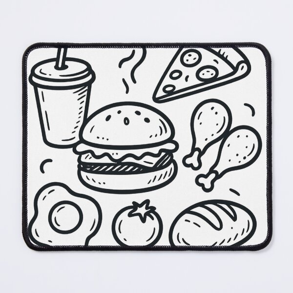 Item preview, Delicious Food Doodle – Hand-Drawn Culinary Illustration designed and sold by Artvolt.