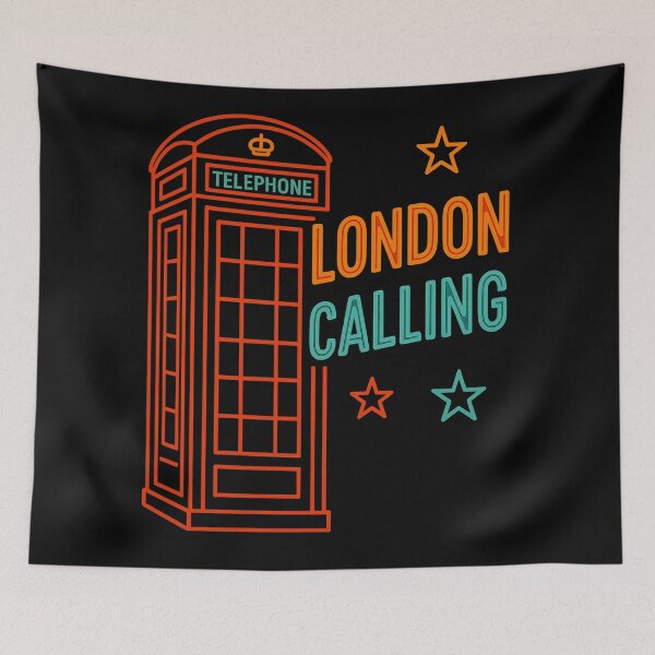 Item preview, London Calling – Neon Phone Booth Design designed and sold by TinyDoodles.
