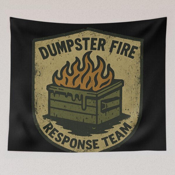Item preview, Vintage dirty Dumpster Fire Response Team Expert Level Chaos Handlers designed and sold by SkeletonsDanger.