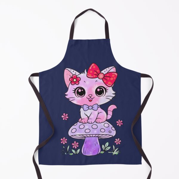 Item preview, Sweet kitty with a bow Sitting on a Magical Mushroom designed and sold by PerenoMislun.