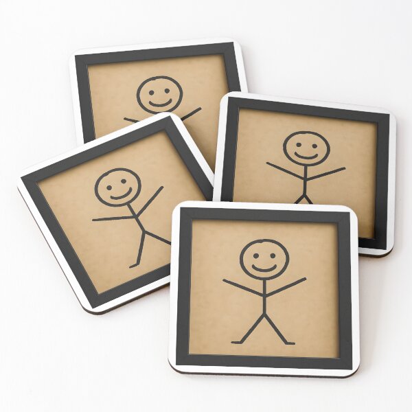 Item preview, Smiling Stick Figure – Minimalist Drawing on Beige designed and sold by quibrak.