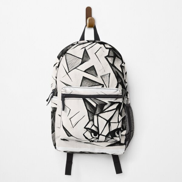 Item preview, Geometric Cat – Black and White Abstract Illustration designed and sold by quibrak.
