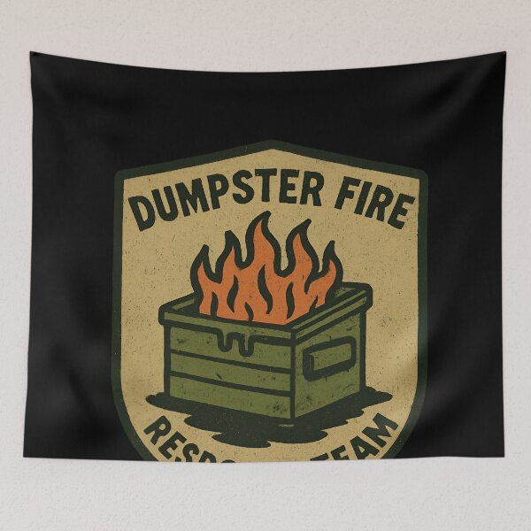 Item preview, Vintage dirty Dumpster Fire Response Team Masters Of Mayhem Control designed and sold by SkeletonsDanger.