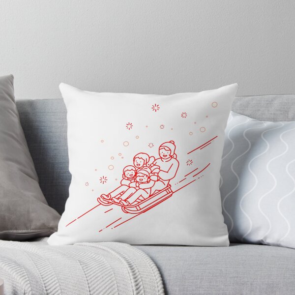 Item preview, Family of Four Sledding Down a Snowy Hill designed and sold by SplashTastic.