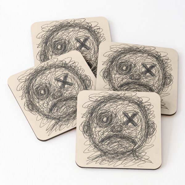 Item preview, Scribble Face – Abstract Chaotic Expression Drawing designed and sold by quibrak.