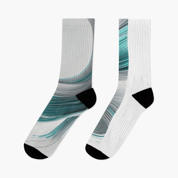 Item preview, Elegant Teal and Silver Abstract Wave – Luxury 3D Metallic Flowing Curves designed and sold by iiwart.