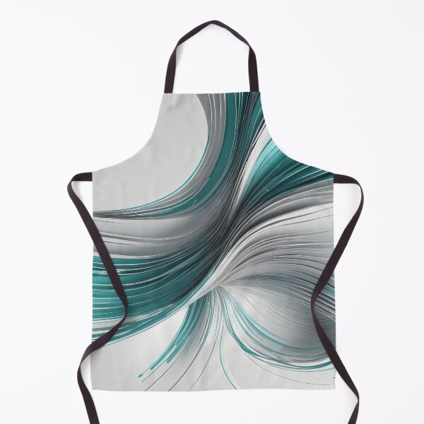 Item preview, Elegant Teal and Silver Abstract Wave – Luxury 3D Metallic Flowing Curves designed and sold by iiwart.