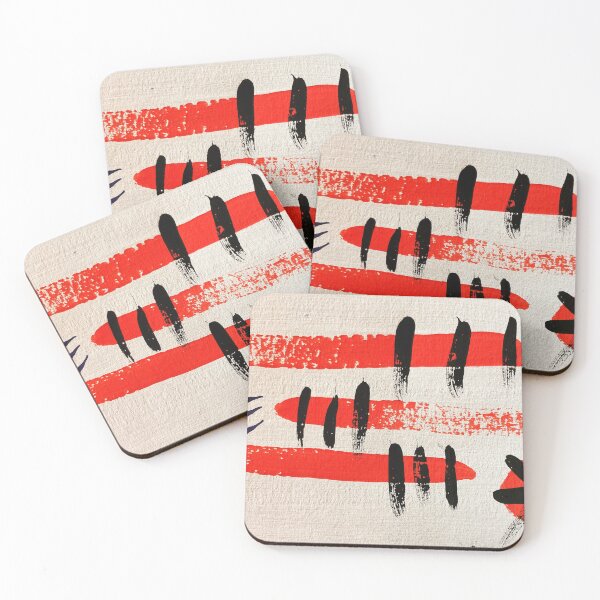 Item preview, Minimal Asian Abstract Art – Red & Black Zen Chaos for Wall Decor & Apparel designed and sold by BABAGURUJI.