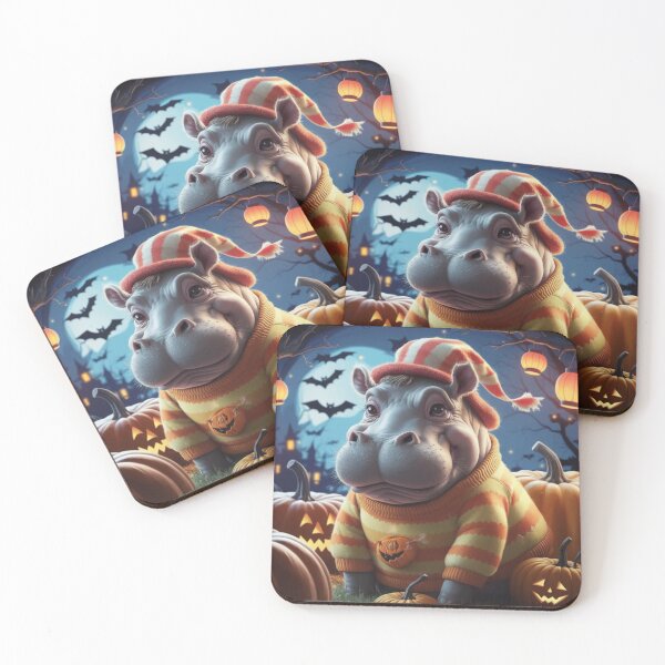 Item preview, Festive Hippo Halloween Illustration designed and sold by NeatThingLover.