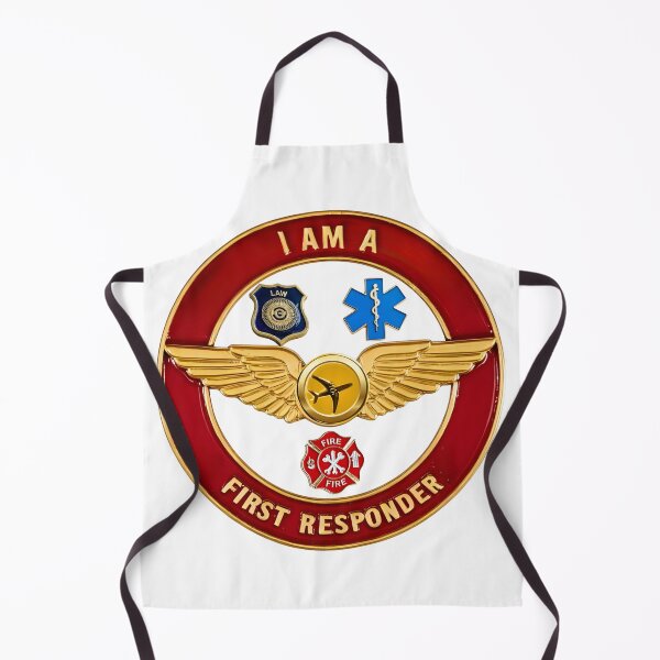 Item preview, I Am a First Responder – Flight Attendant Gold Wings with Red Ring designed and sold by EZNummus.