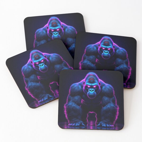 Item preview, Neon Cyber Gorilla Digital Art T-Shirt designed and sold by WHITE FLAME PRINTS.