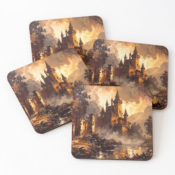 Item preview, Castle, sunset, urbex, digital art, oil painting, sinister #2 designed and sold by Armajay.