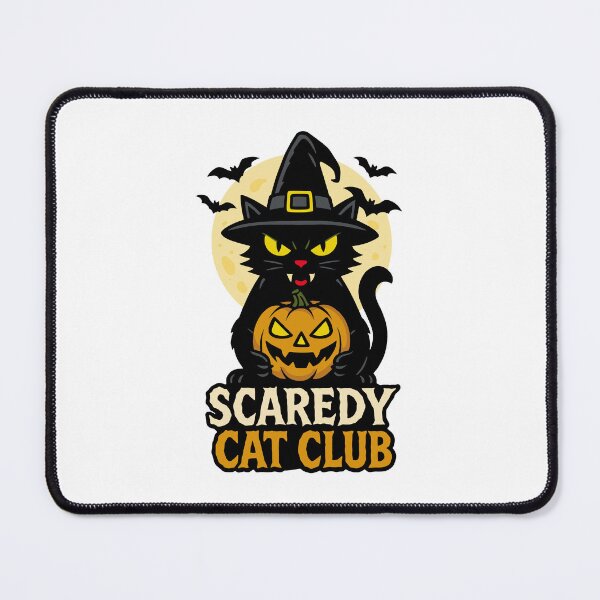 Item preview, Scaredy Cat Club Halloween Black Cat & Pumpkin designed and sold by SnappyPNG.