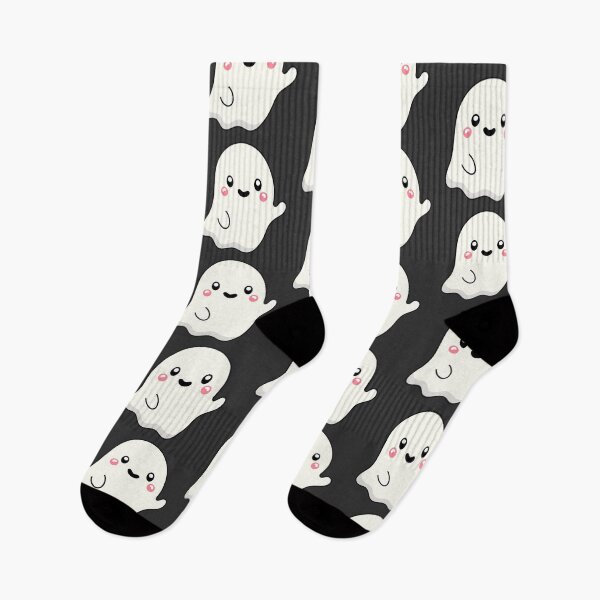 Item preview, CUTE and Adorable GHOST waving happy Kawaii Halloween designed and sold by DibujandoPorfa.