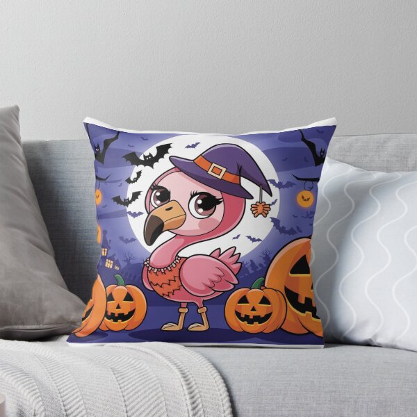 Item preview, Cartoon Flamingo Halloween Scene designed and sold by NeatThingLover.