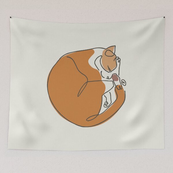 Item preview, Minimal Line Cat Sleep designed and sold by Huebucket.