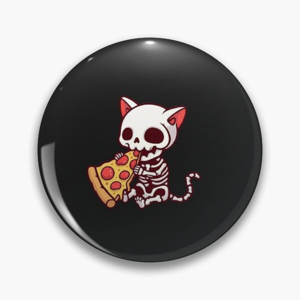 Item preview, Funny Chibi Skeleton Cat Eating Pizza | Cute Kawaii Red Pizza Lover Design designed and sold by ColorSplash123.