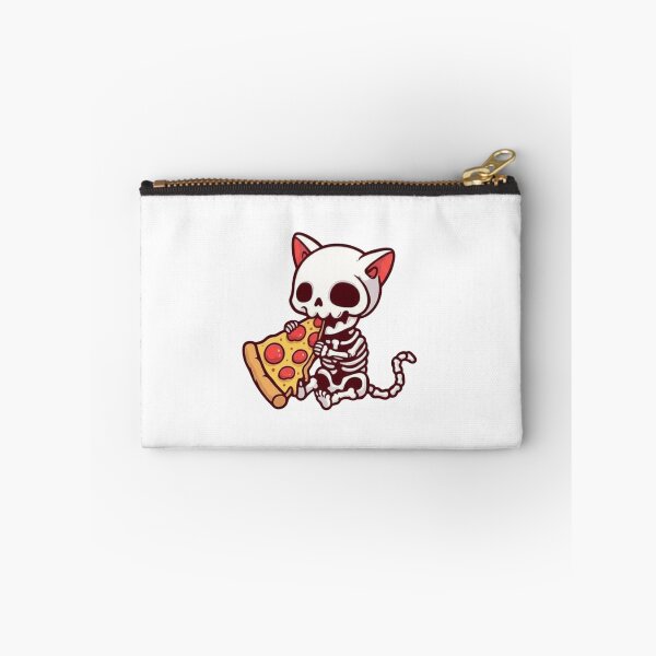 Item preview, Funny Chibi Skeleton Cat Eating Pizza | Cute Kawaii Red Pizza Lover Design designed and sold by ColorSplash123.