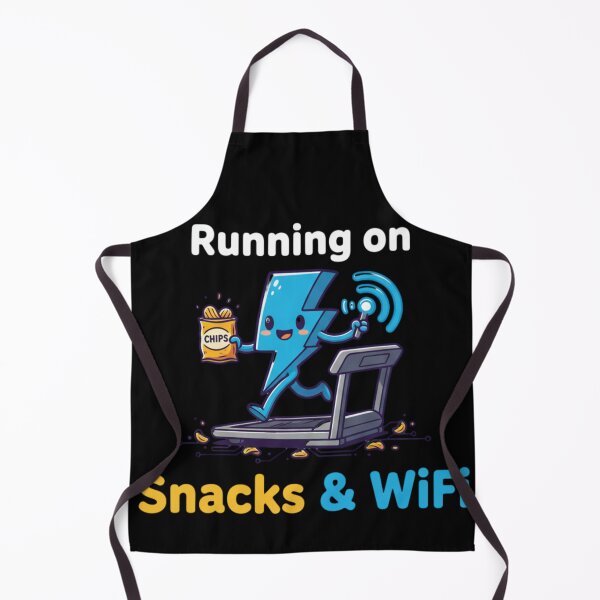 Item preview, Running on Snacks and WiFi Logo designed and sold by Silent Watch Threads..