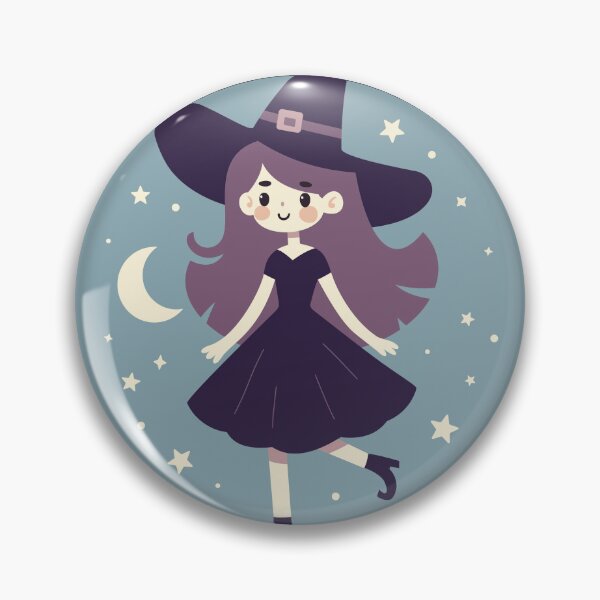 Item preview, Adorable Witch Girl in a big hat designed and sold by MojaDoodles.
