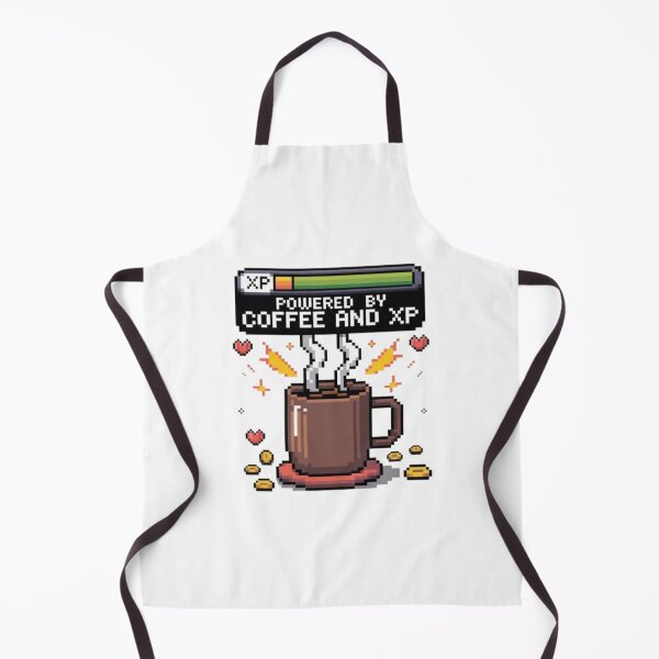 Item preview, POWERED BY COFFEE AND XP – Funny Gaming & Coffee T-shirt Design designed and sold by DesignNadine.