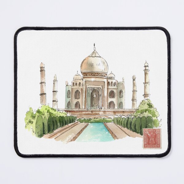 Item preview, Taj Mahal Watercolor Art Print Iconic Indian Decor designed and sold by QuantumDotIndia.