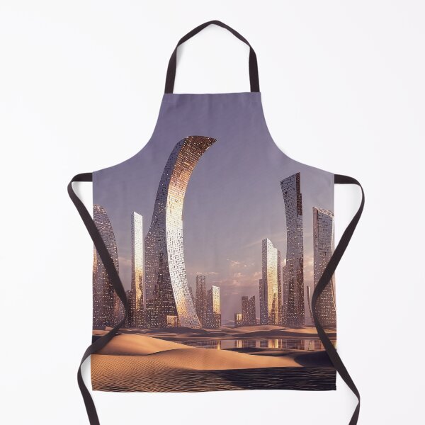 Item preview, Futuristic Surreal Skyscrapers In Desert Landscape At Sunset designed and sold by Jirka Svetlik, Studio Illuvision.