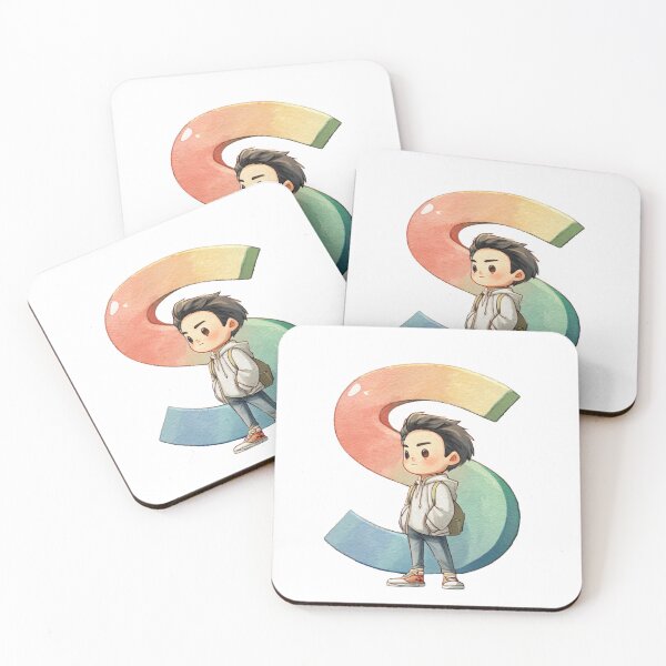 Item preview, Cute Boy in Hoodie Standing in Front of Giant Letter S Illustration designed and sold by JunsH.