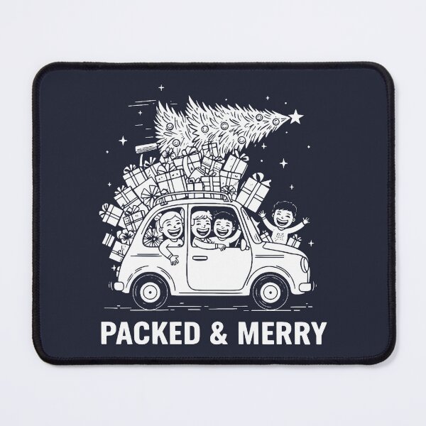 Item preview, Family Driving a Small Car with Christmas Tree and Presents designed and sold by SplashTastic.