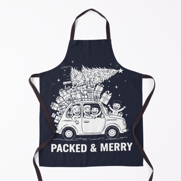 Item preview, Family Driving a Small Car with Christmas Tree and Presents designed and sold by SplashTastic.