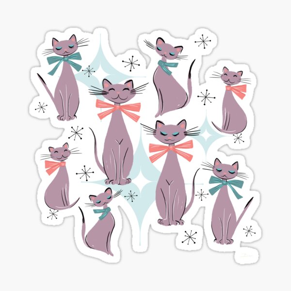 A Captivating Catalogue Of Classy Cats Sticker