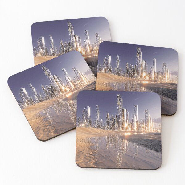 Item preview, Futuristic Sci-Fi City Reflected In Desert Sands At Twilight designed and sold by Jirka Svetlik, Studio Illuvision.