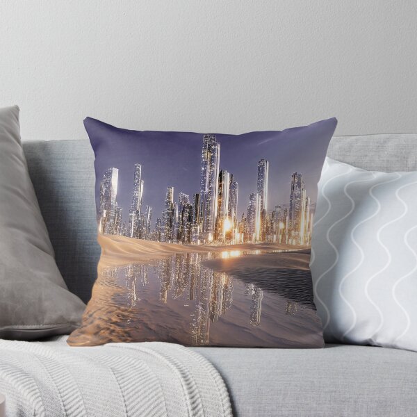 Item preview, Futuristic Sci-Fi City Reflected In Desert Sands At Twilight designed and sold by Jirka Svetlik, Studio Illuvision.