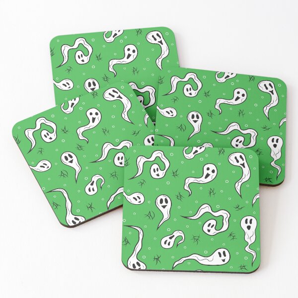 Item preview, Ghosts Pattern 1 - Slime Green designed and sold by Daniel Bevis Design.