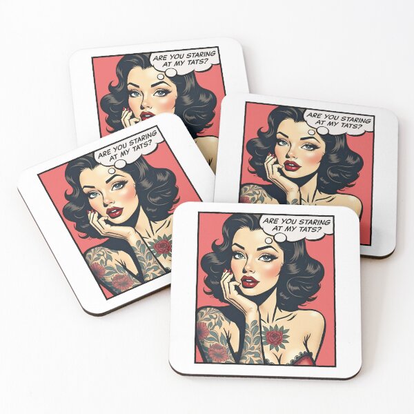 Item preview, Are you staring at my tats? Pop art girl designed and sold by PaulSDesign.
