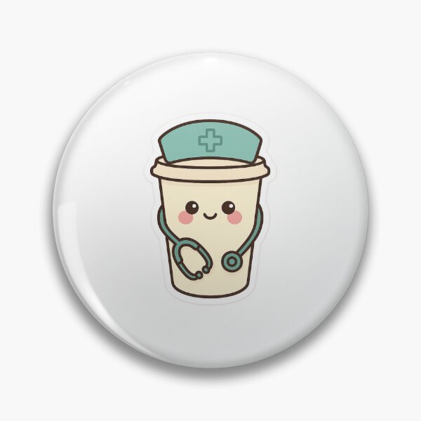 Item preview, Kawaii Coffee Nurse Sticker with Stethoscope designed and sold by Stetho & Coffee.