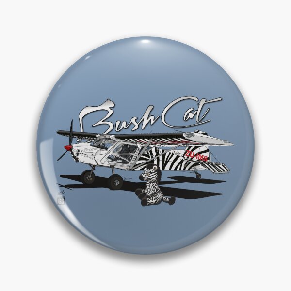 Item preview, Bush Cat "Zebra" with Mascot Aviation Illustration designed and sold by GeraldSmithArt.