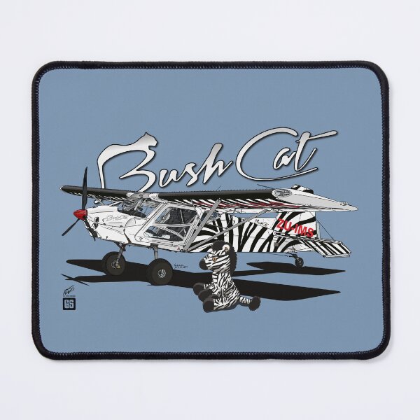Item preview, Bush Cat "Zebra" with Mascot Aviation Illustration designed and sold by GeraldSmithArt.