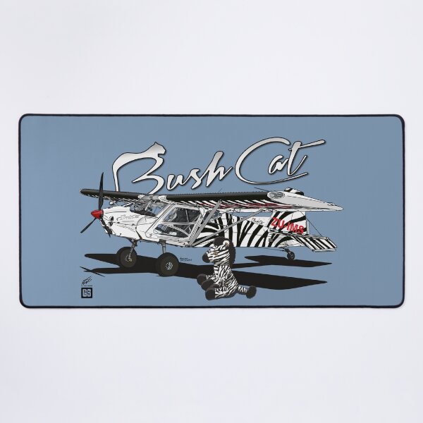 Item preview, Bush Cat "Zebra" with Mascot Aviation Illustration designed and sold by GeraldSmithArt.