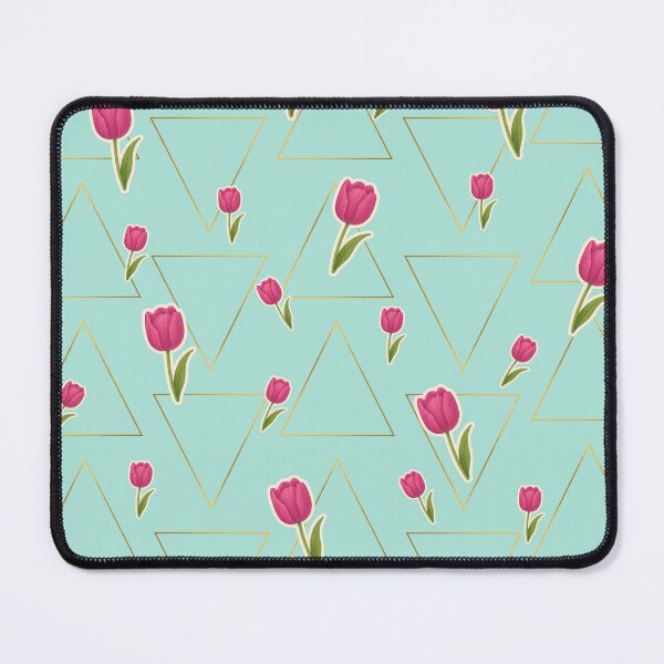 Item preview, Pink Tulip Pattern with Geometric Triangles designed and sold by imperiumpublicitario .