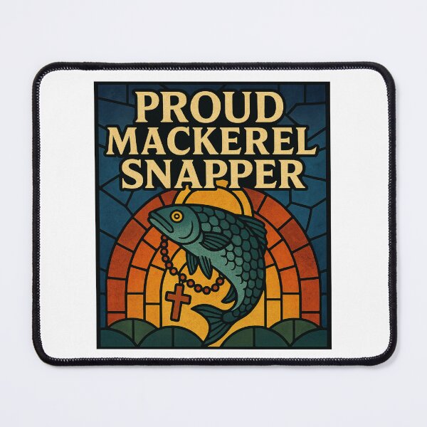 Item preview, Proud Mackerel Snapper – Stained Glass Catholic Design designed and sold by RogueSymmetry.