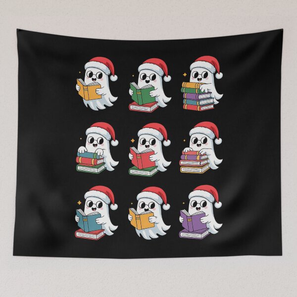 Item preview, Christmas Ghost Reading Book Lovers Spooky designed and sold by DoorwayThreads.