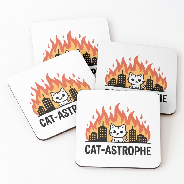 Item preview, Cat-Astrophe! Cute Cat Pun designed and sold by PMCreative.