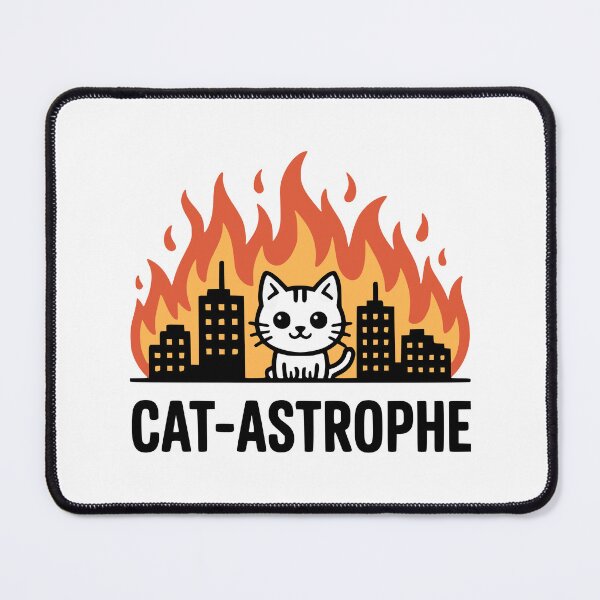 Item preview, Cat-Astrophe! Cute Cat Pun designed and sold by PMCreative.