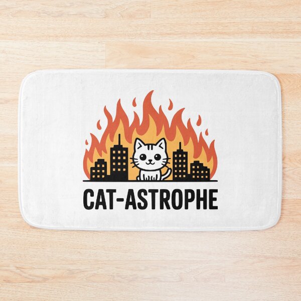 Item preview, Cat-Astrophe! Cute Cat Pun designed and sold by PMCreative.