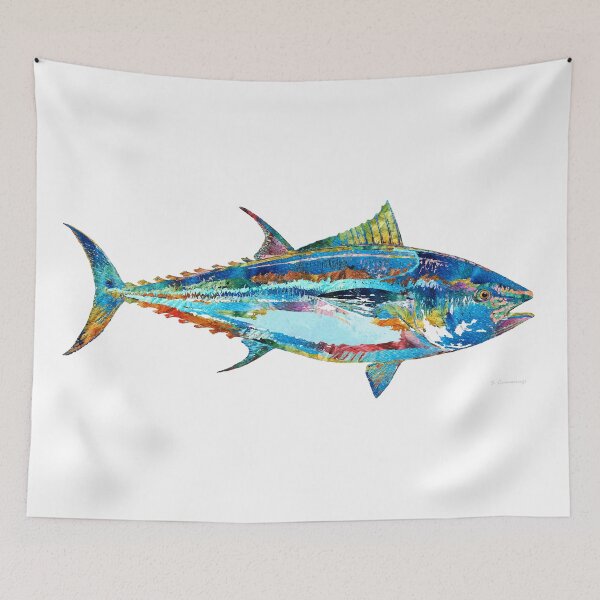 Item preview, Colorful Bluefin Tuna Fish On White designed and sold by Sharon Cummings Art.